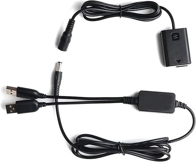 AC-PW20 Dual USB Power Kit AC Adapter Replacement NP-FW50 DC Coupler Dummy Battery Compatible with Sony NEX-3, NEX-5N/5R/5C/5T series, NEX-6 series, NEX-7 series, a5000, a6300, a6000, DSC-RX10 RX10 II