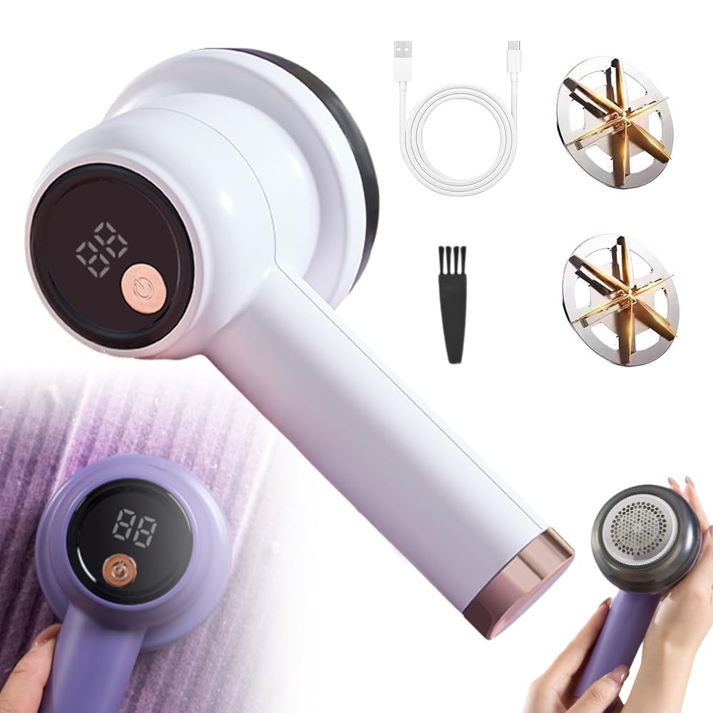 Rechargeable Fabric Shaver Fuzz Remover, 2025 New Electric Lint Remover Shaver, 3 Modes Lint Remover for Clothes, Digital LED Display to Remove