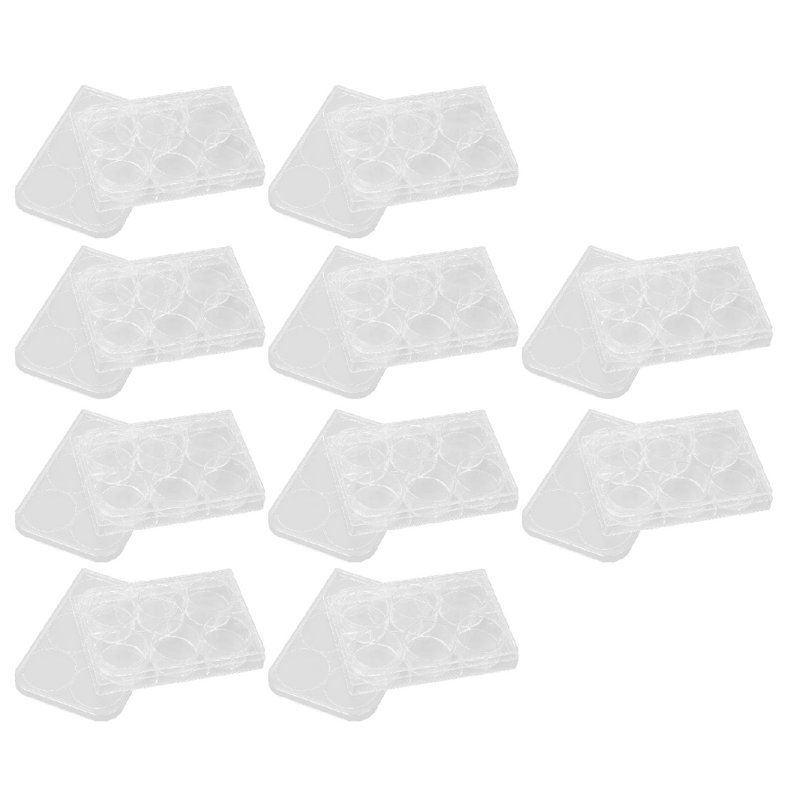Yctze 10pcs Plaques de Culture Tissulaire Hautement Transparentes avec Fond Plat et Couvercle pour Une Utilisation - Orm épais pour la Cellule Due et Expérimentale (6 Trous)