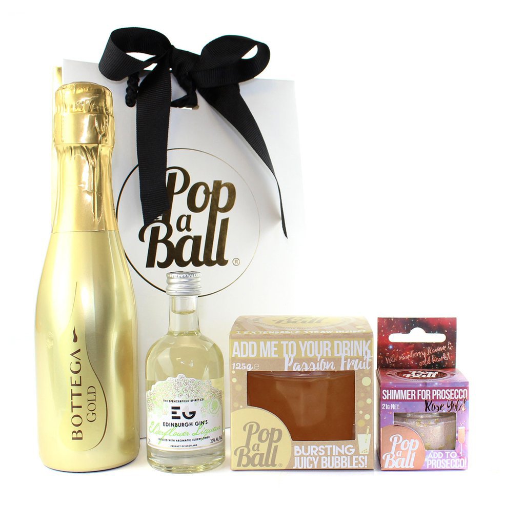 Popaball Pimp Your Prosecco Gift Set with Fizz and Bubbles (Passion Fruit)