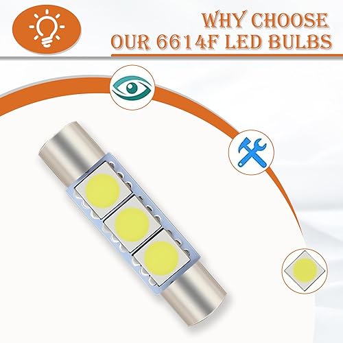 Miniatura 4 de cerfioo Pack-10 28MM LED Car Reading Light, Super Bright Vehicle Roof Light Replacement, Universal 180 Degree Automotive Makeup Light Accessories