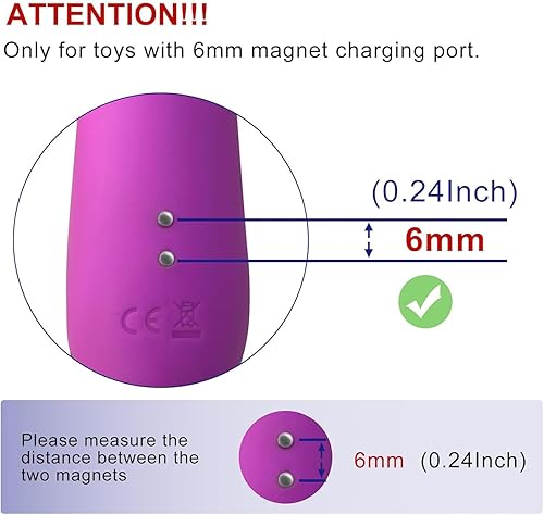 Miniatura 4 de Cable de carga magnético USB DC de 2.7 pies de repuesto para juguetes recargables, masajeadores cepillo de dientes eléctrico (0.236 in)