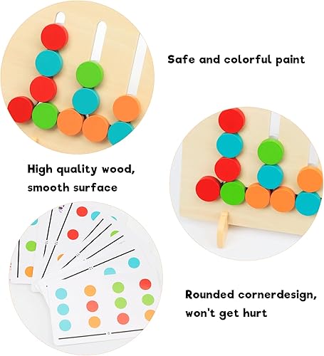 Miniatura 9 de Juguetes de aprendizaje Montessori, rompecabezas de diapositivas, color y forma, juego de lógica, juego de lógica, juguetes educativos de madera
