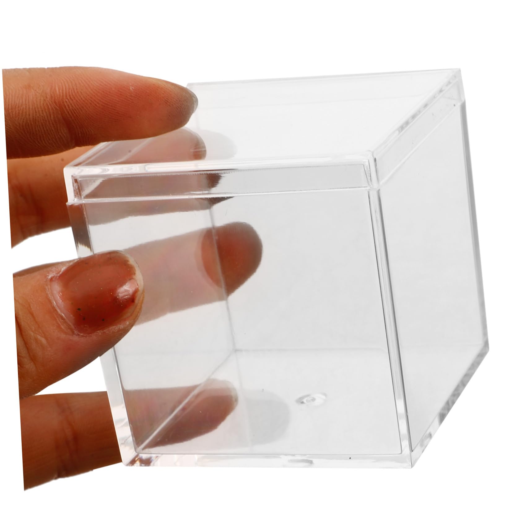 OUNONA 10pcs Box Transparent Plastic Box Storage Boxes Container Square Display Case Specimen Case Transparent Mineral Showcase Clear Display Cases Mineral Specimen Display Boxes Acrylic
