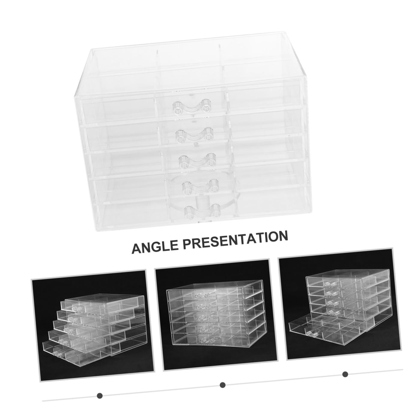 2pezzi Scatola Organizer Per Gioielli Acrilico Trasparente Strati Con Cassetti Portaoggetti Per Collane Bracciali e Capacità e Design Per Casa e Ufficio