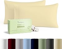 Vista 12 de CharlottelyHues Juego de 2 fundas de almohada de 1000 hilos 100% algodón egipcio con almohadas peinadas de fibras largas para dormir, funda