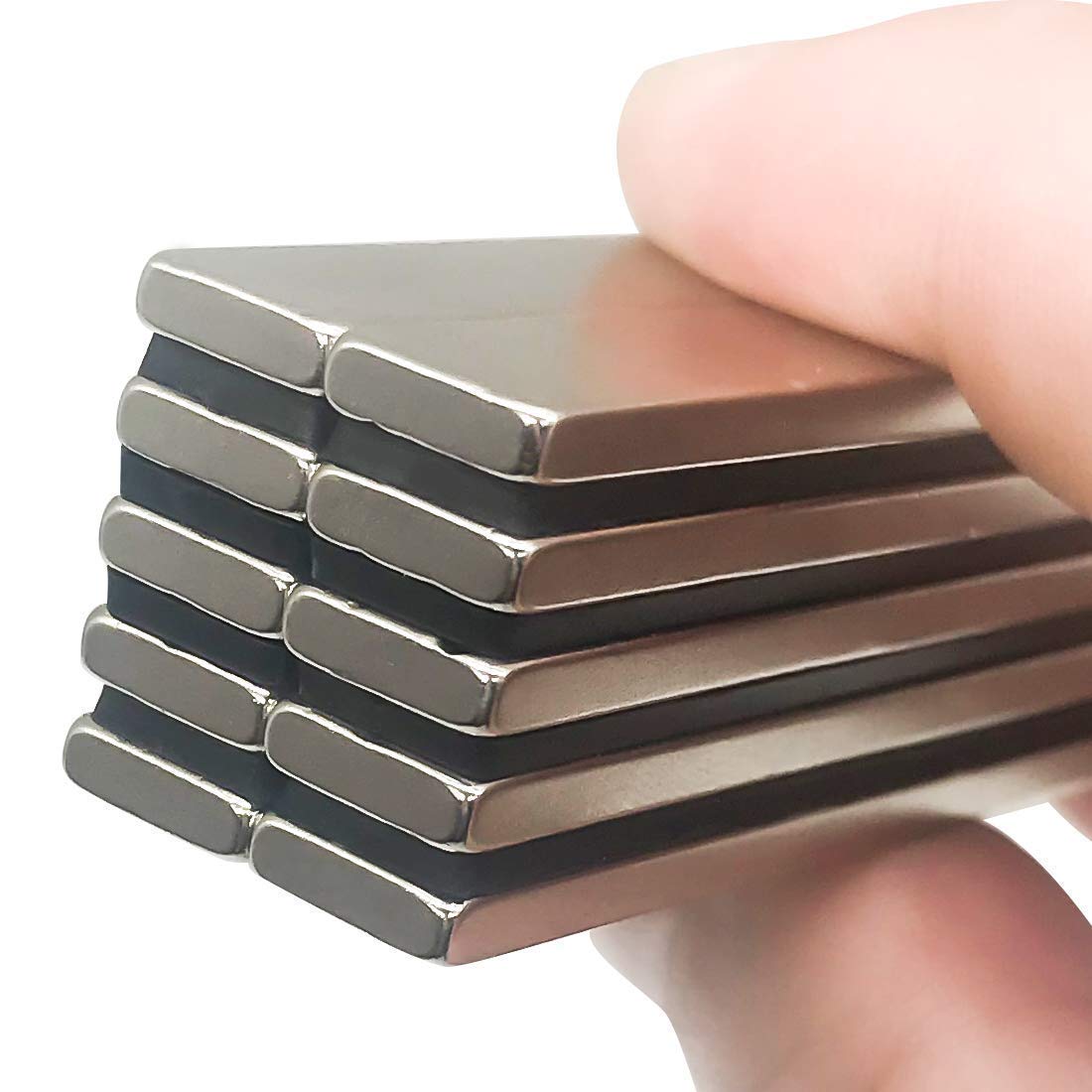 VNDUEEY 12 Magneti A Barra Al Neodimio - 60x10x3 Mm - Potenti Con Retro Adesivo Per Fai Da Te