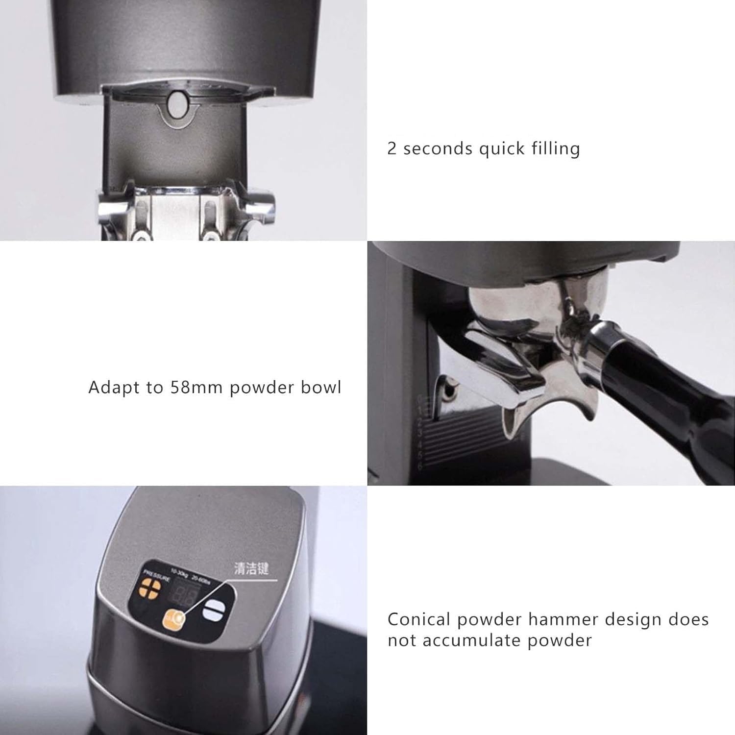 Prensador Automático, Máquina Eléctrica Para Prensar Café, Presión De 10-30 Kg, Inducción Automática Y Prensado 58 Mm, Fácil Limpiar, Para Cafeterías Uso Doméstico