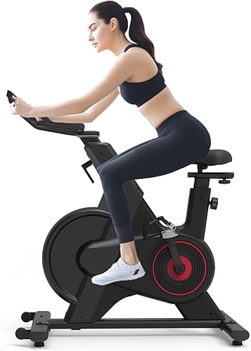 yoyomax Bicicleta estática, bicicleta de ciclismo de interiorbicicleta estática magnética, máquina de bicicleta estacionaria de fitness con cómodo