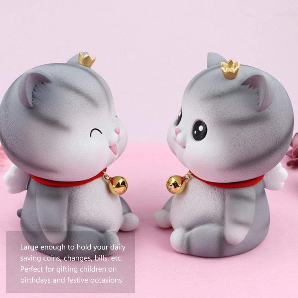 NUOBESTY Kitten Piggy Bank Kids Cute Money Coin Bank for Boys Girls Desktop Decor Saving Pot Decoration Style 2