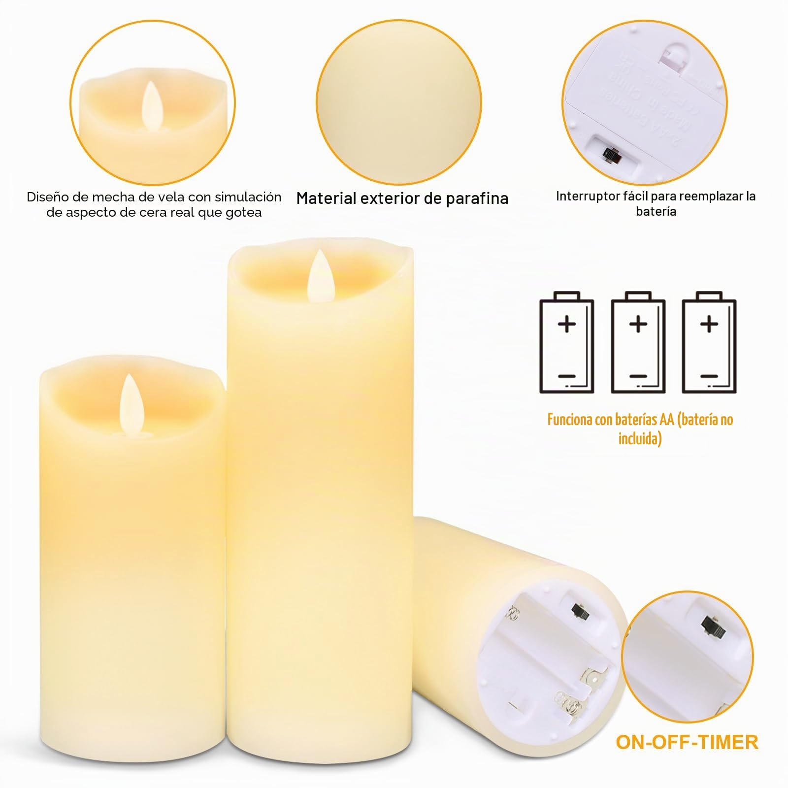 Velas LED Recargables,Juego de 6 Velas de té LED,Velas Eléctricas con Luz Parpadeante,Velas Artificiales Realistas a Pilas,para Bodas,Erzen mit Timerfunktion Flackernde Flamme mit