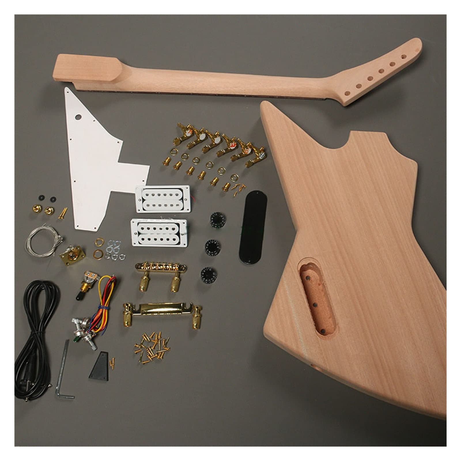 6-strunowa Niedokończona Gitara Elektryczna DIY Ze Złotym Osprzętem Mahoniowy Korpus I Gryf Z Palisandru Profesjonalny zestaw do gitary elektrycznej