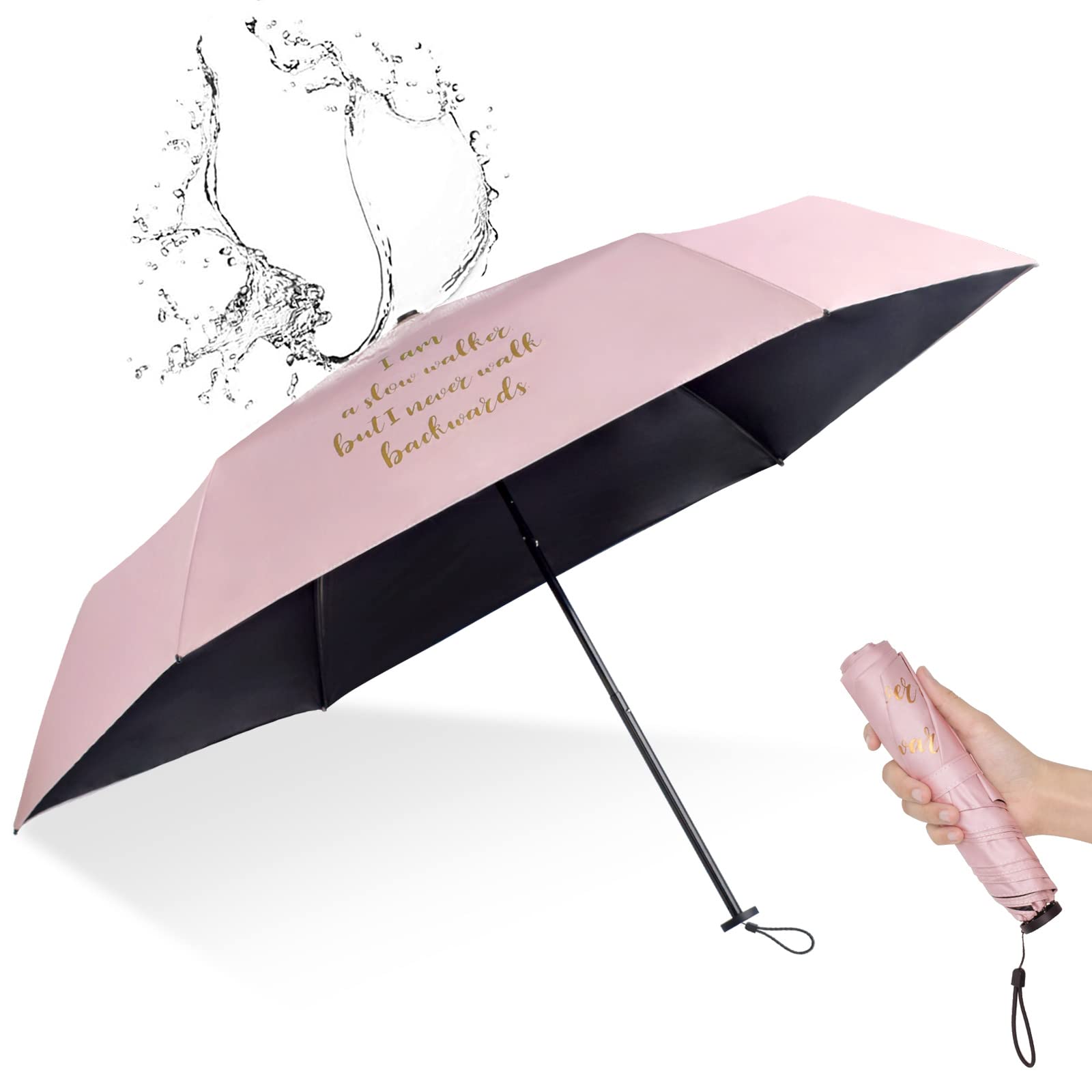 CUBYUV Sun Umbrella Ultralight Compact Folding Travel Umbrella Small Carbon Fiber Umbrella Mini Umbrella for Uv Protection Umbrellas with 99.98% UV Blocking for Women Gift