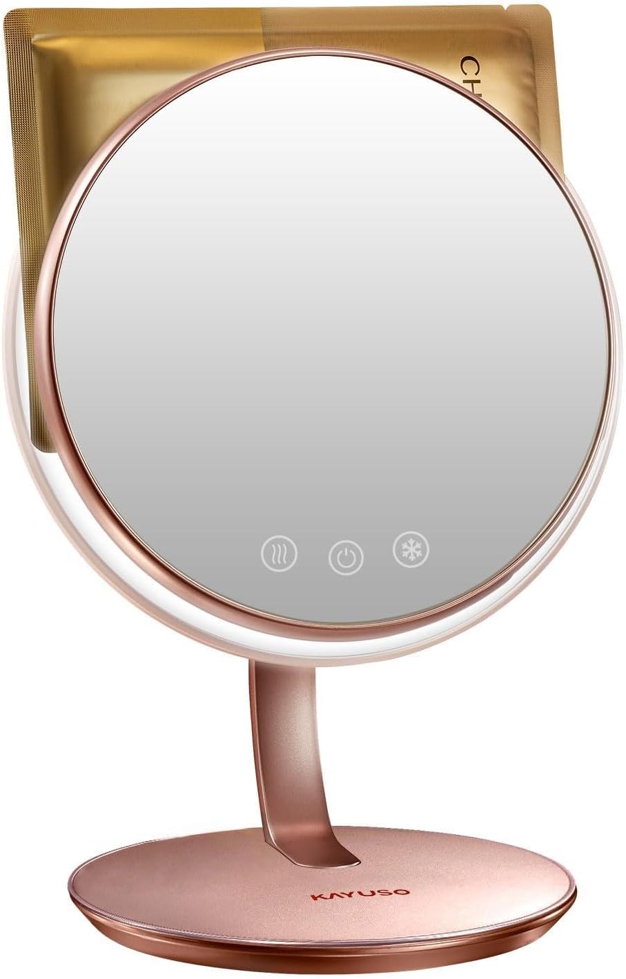 3-in-1 Heated & Cooled Face Mask Makeup Mirror, Rechargeable Vanity Mirror with 3 Colors, Rotatable 7" Desk LED Mirror Pink, Birthday Gifts for Women Mom Wife Girlfriend