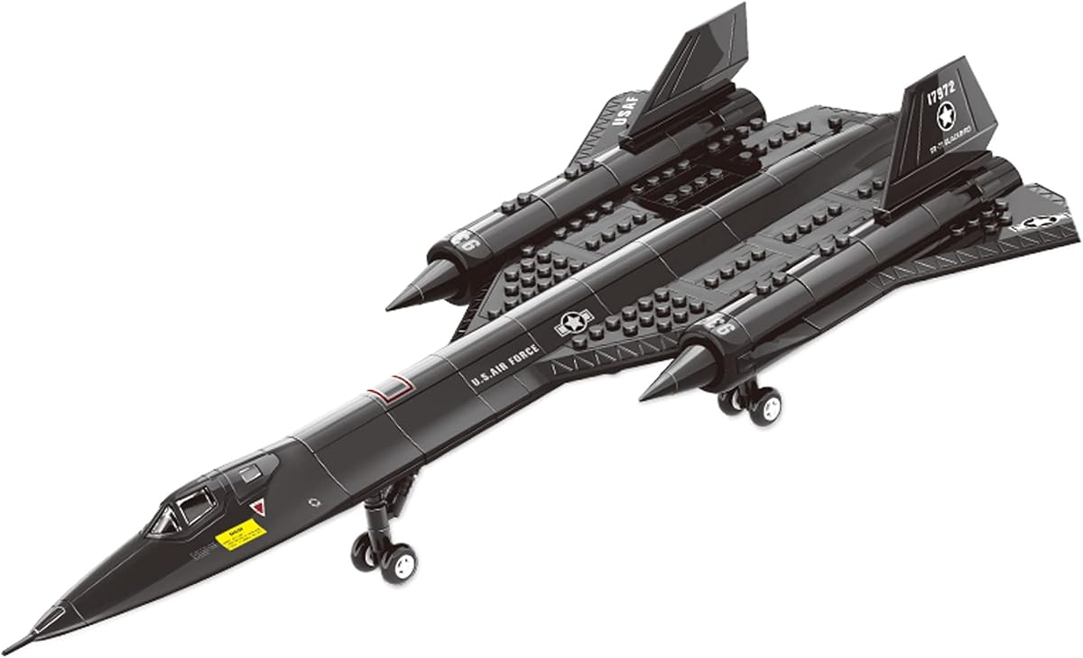 SEMKY Military Series SR-71 - Juego de bloques de construcción de aviones de reconocimiento Jet Blackbird Air Force (183 piezas) - Juguetes militares y de construcción, regalos para niños y adultos
