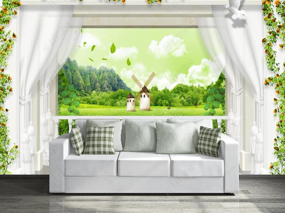 Papier peint intissé paysage rural géant 400x280 cm pour salon