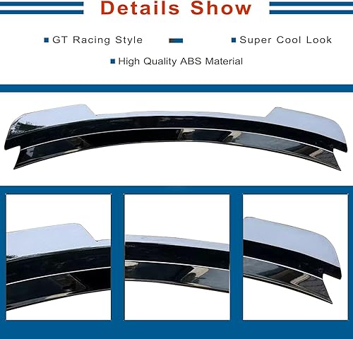 Miniatura 8 de AAriguthel Alerón Mustang Ecoboost 2015-2023 compatible con Mustang V6V8ShelbyGTEcoBoost Coupe 2 puertas modelos GT 350 GT500 estilo ABS maletero