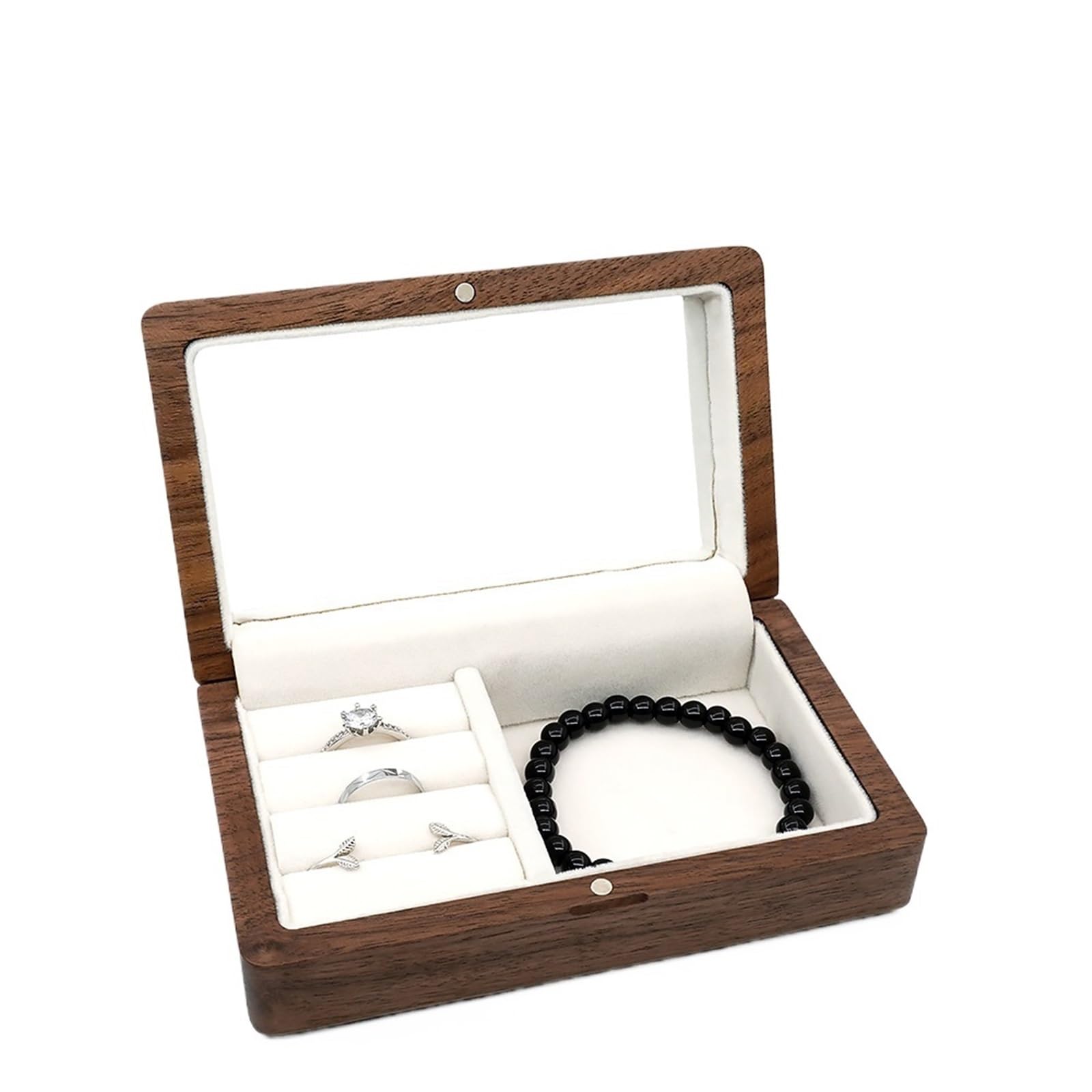 NIUSABOU Wood Jewellery Organiser, Travel Wood Box Necklace Bracelet Display Organizer Gift For Couple(Color)