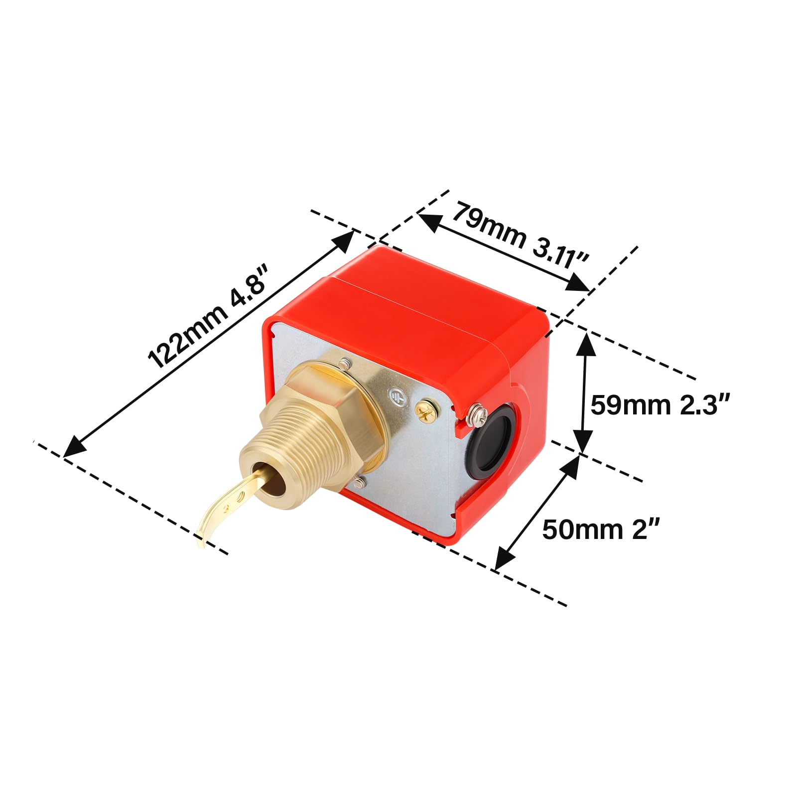 Interruttore sensore di flusso d'acqua per acqua, olio, liquido, tipo SPDT R3/4, 250 V, 15 A, IP54, HFS-20, rosso