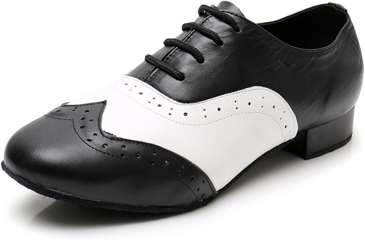 Men's Leather Dance Shoes Standard Latin Ballroom Tango Modern Professional Practice Dance Shoes