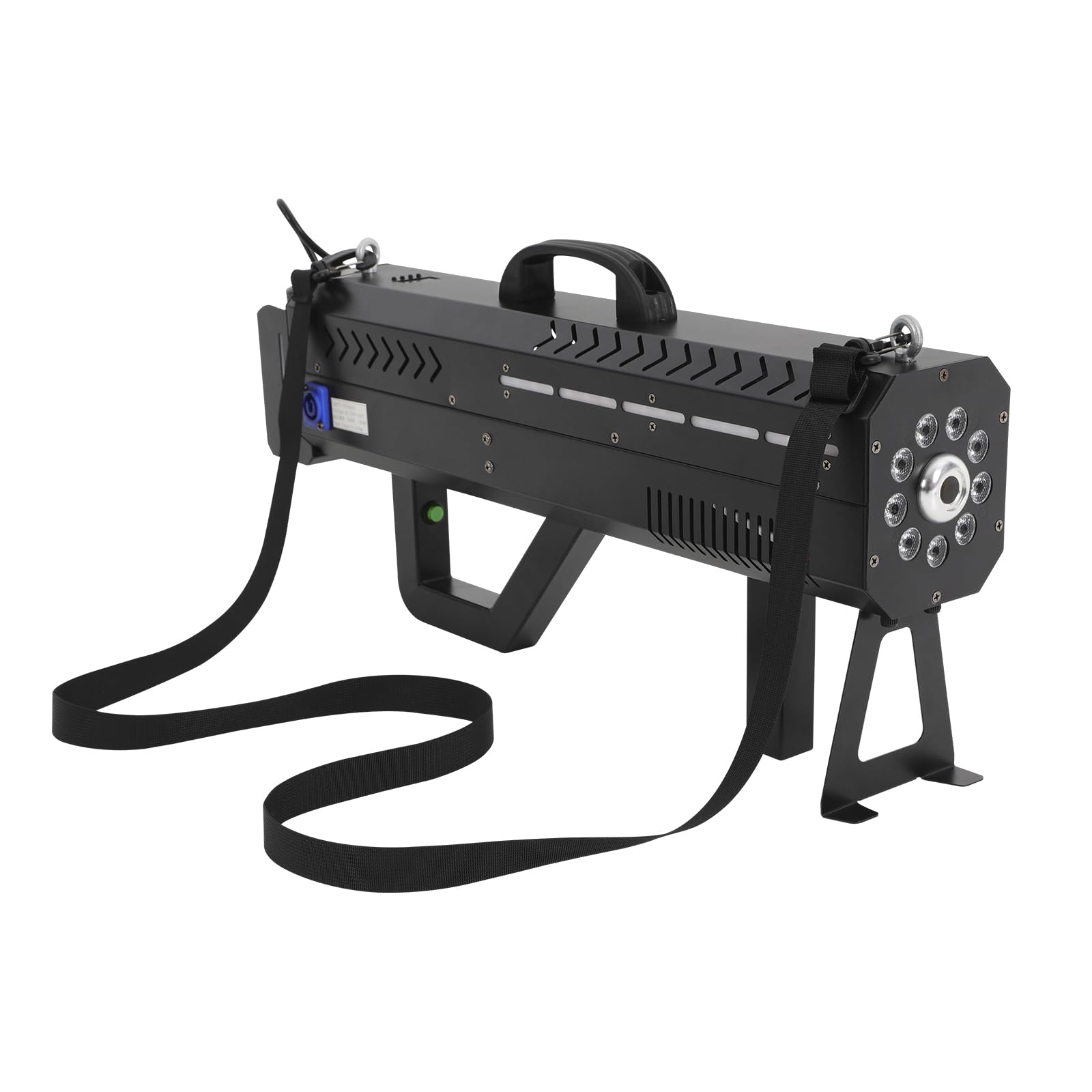 Nebelmaschine 1500W Handnebelmaschine LED Party Nebelpistole 6.3kg | 9x3W RGB LED, 500ml Tank, Tragbar Mit Gurt & Ständer, 3-5m Ausstoßweite