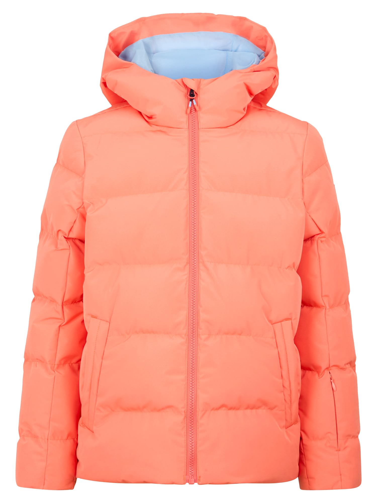 Ziener Amani-z Giacca da Sci/Invernale, Calda, Traspirante, Impermeabile, Pesca Vibrante, 128 Bambine e Ragazze