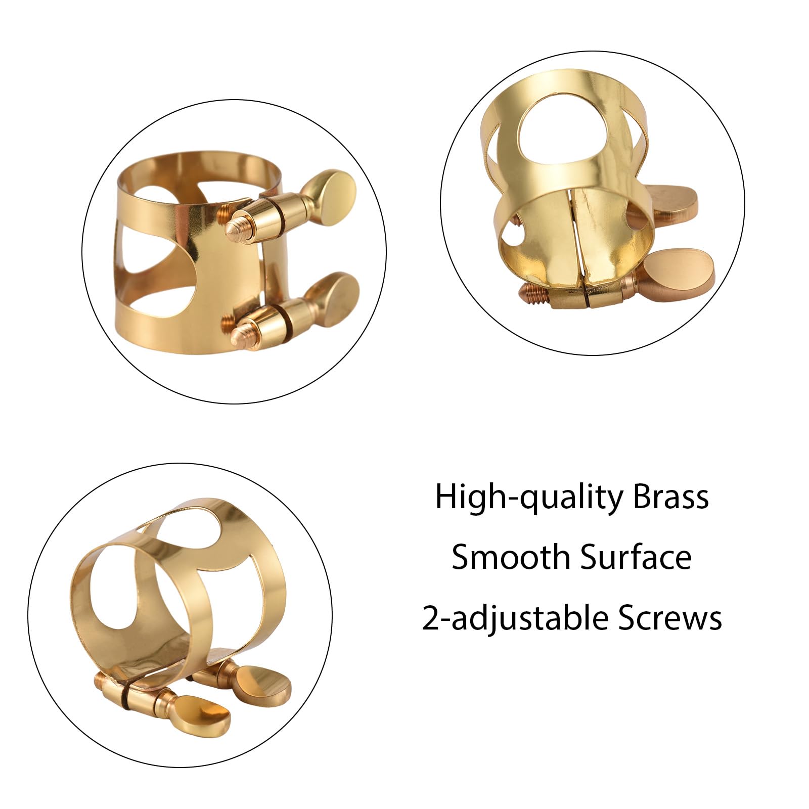 Attache de Ligature en Laiton pour Saxo Alto, Double vis réglable, Embout de Saxophone Alto, Accessoires de Clip de Ligature