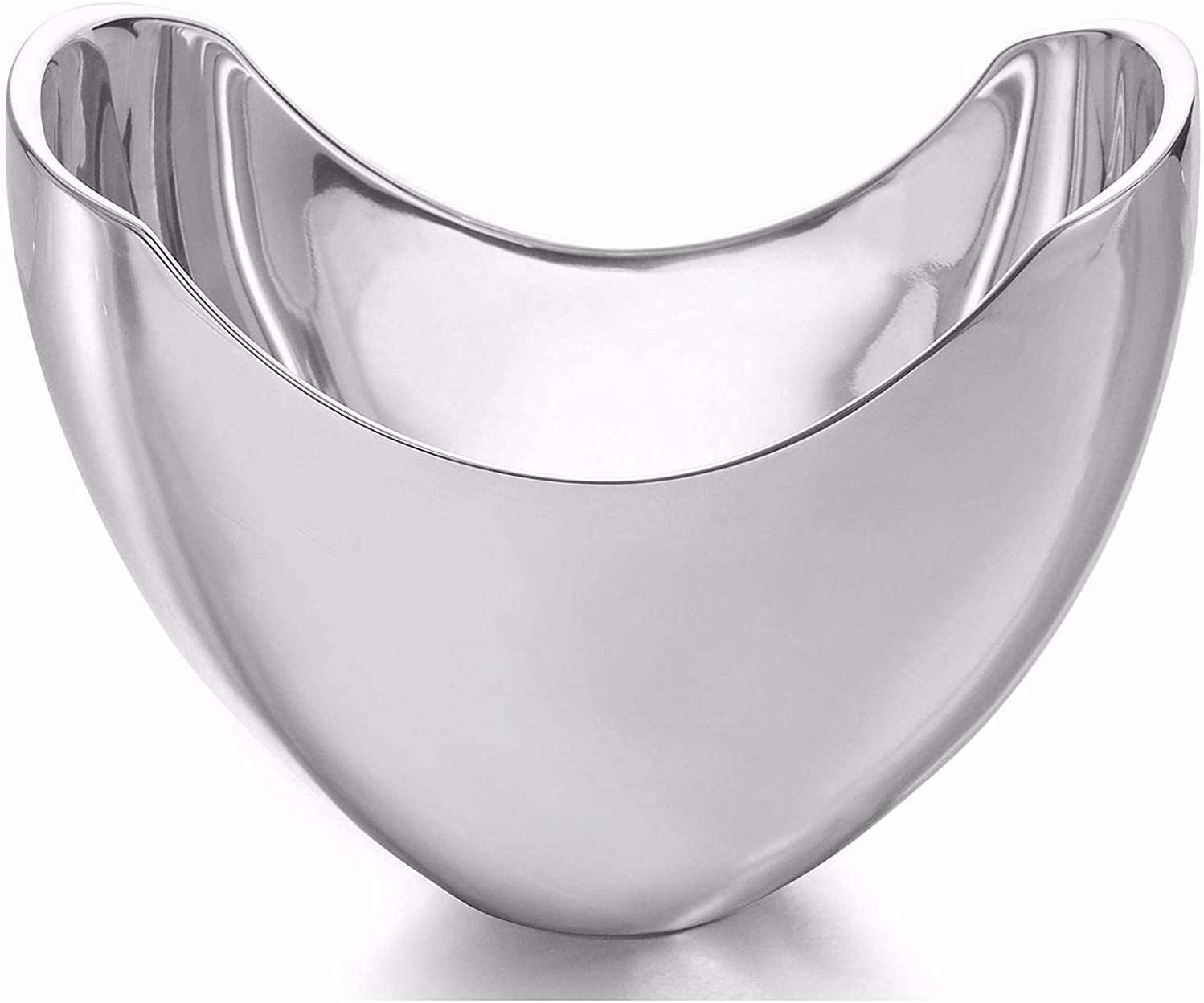 NambeArc Bowl | Chillable Salad Serving Bowl for Entertaining | 46 Oz. Capacity - Measures at 9.5" x 6.5" x 7" | Made with Nambe Alloy | Designed by Andrew Reed