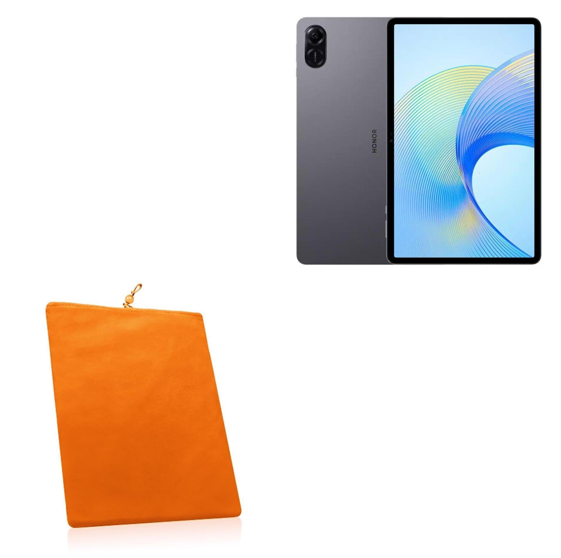 BoxWave Case Compatible with Honor Pad X9 - Velvet Pouch, Soft Velour Fabric Bag Sleeve with Drawstring - Bold Orange