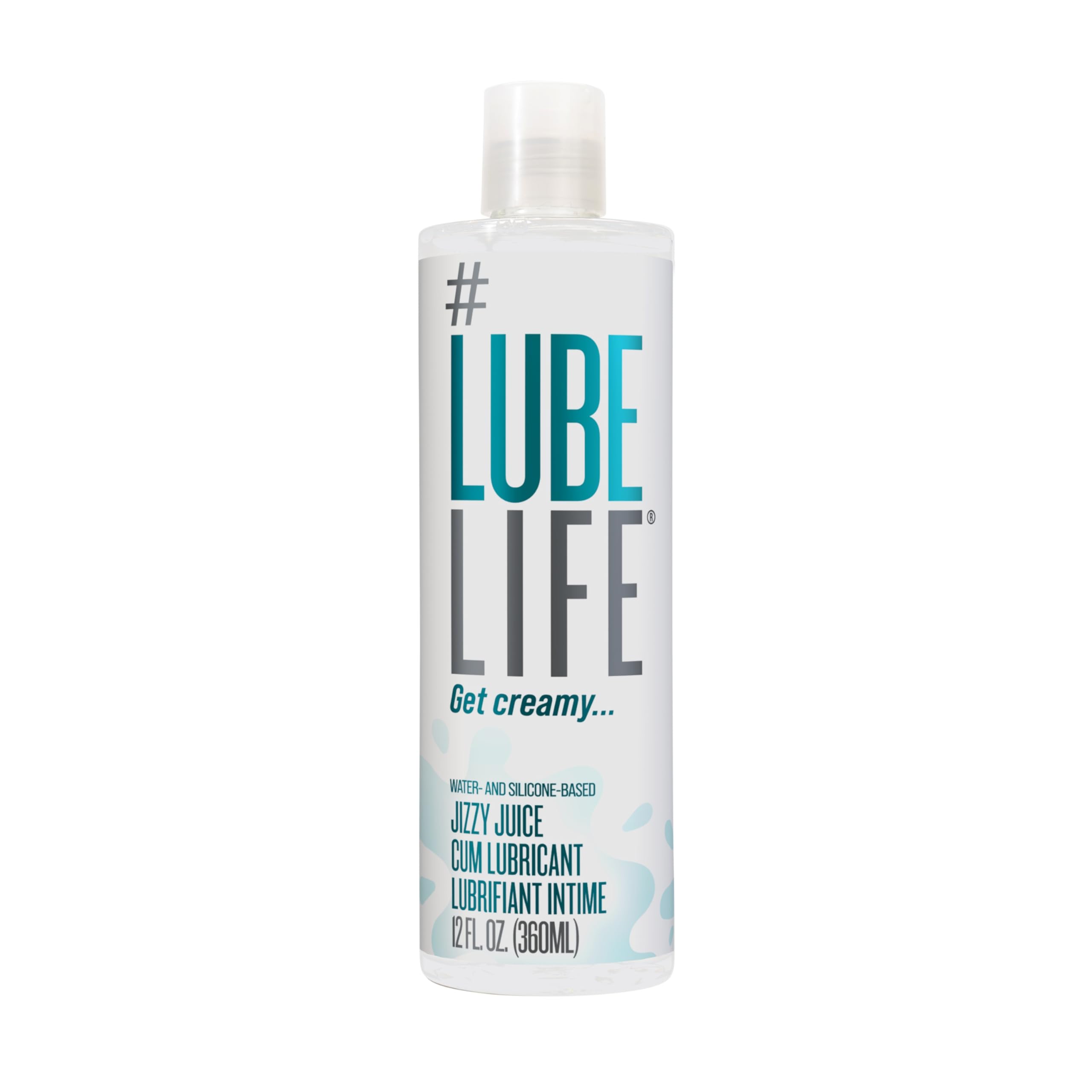 LUBELIFE Jizzy Juice Cum Hybrid Lube, Personal Lubricant, 12 Fl Oz | Thick creamy cum-style lube with realistic look and feel, hybrid glide formula, great for fantasy play, body-safe ingredients 12.0 Fluid Ounces