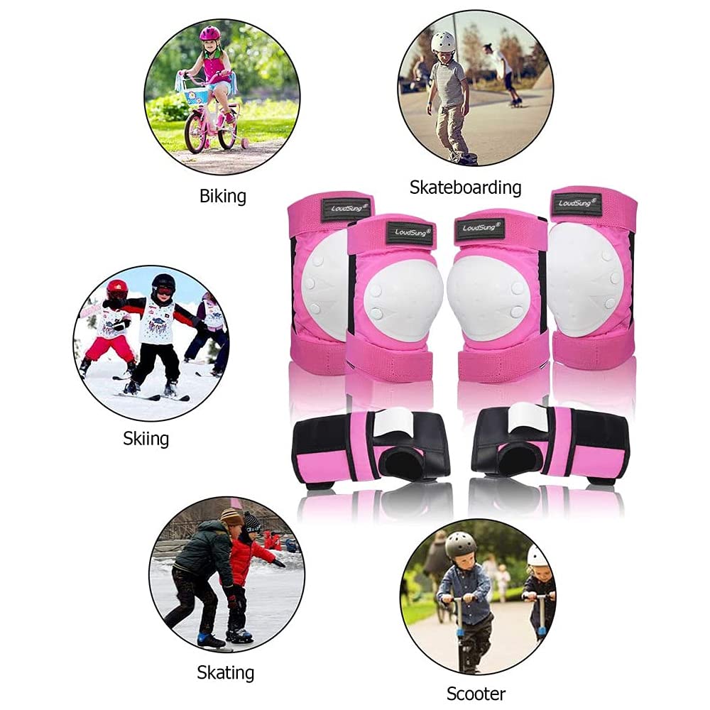 LoudSung Équipement de protection Genouillères, Coudières, Protège-poignets pour enfants, adolescents et adultes, Cyclisme, Skateboard Inline Skate Scooter