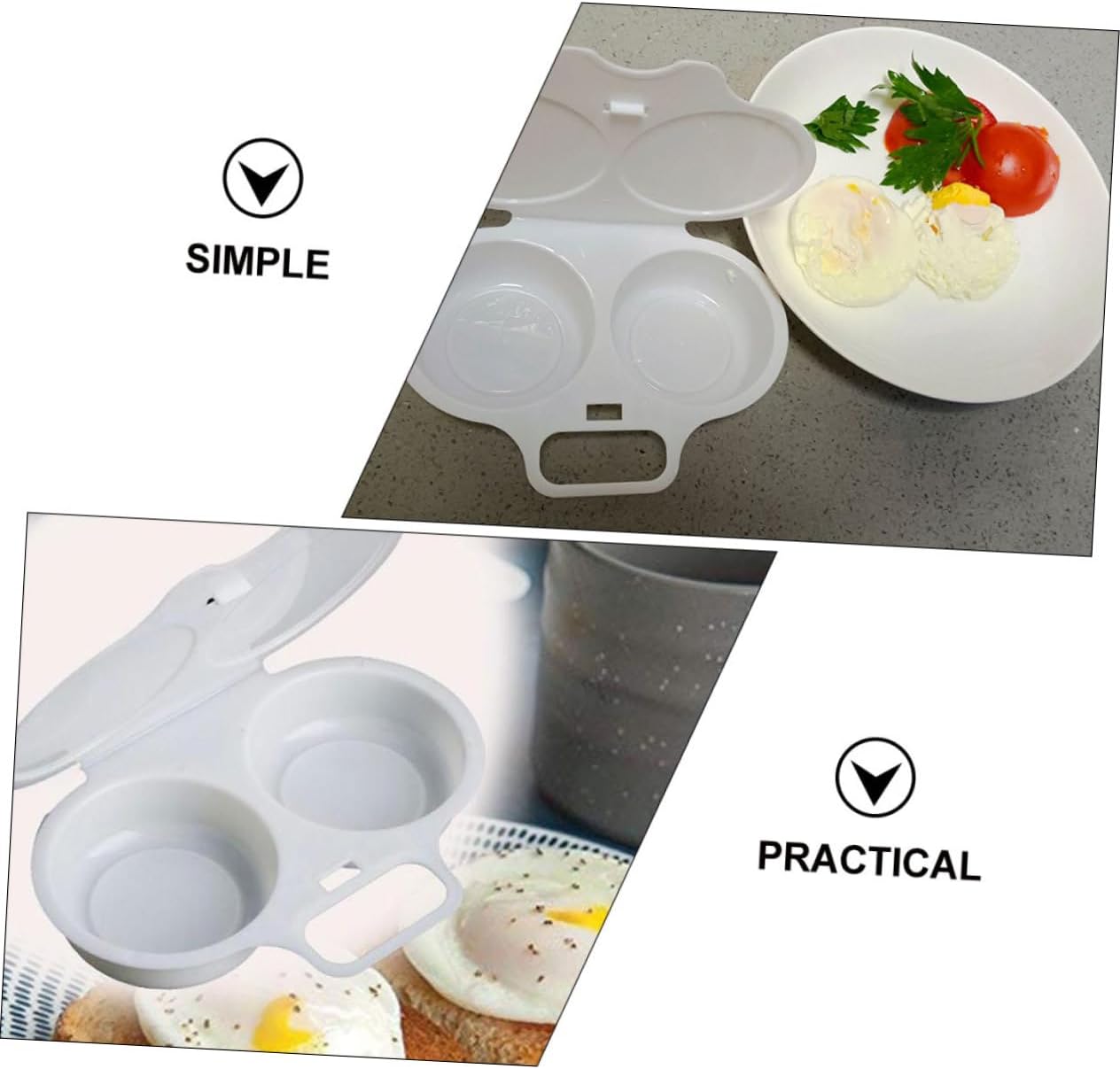 Microwave Egg Cooker Practical Plastic Daily Use Kitchen Tool White image 4