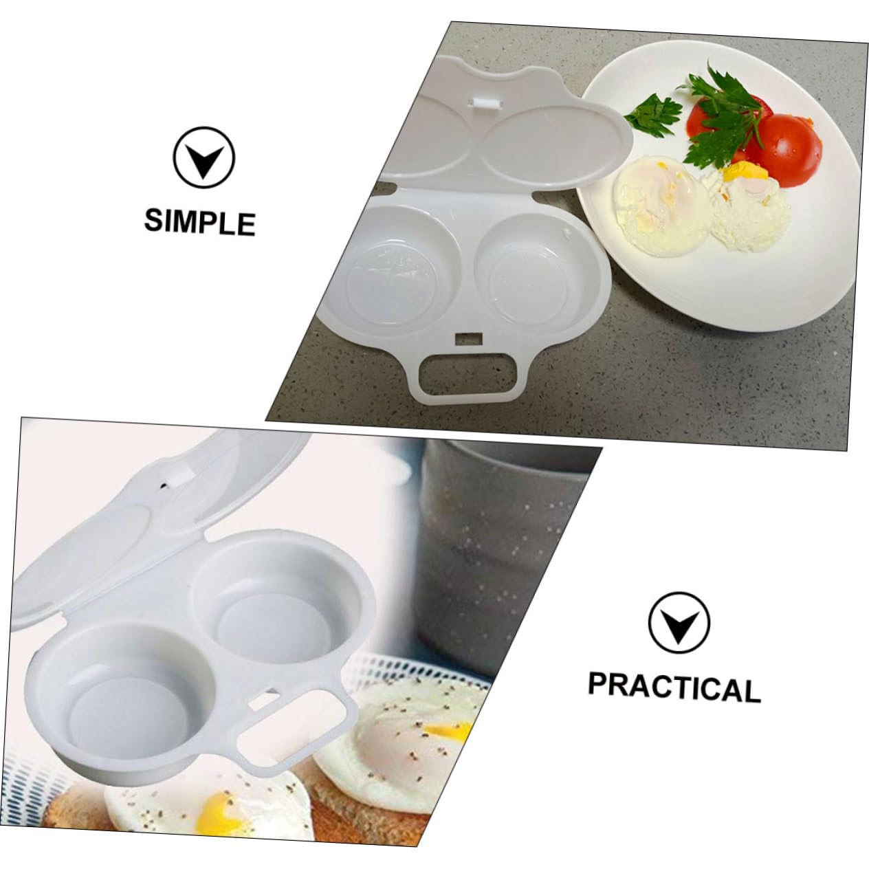 Huevos de plástico para microondas Uso diario Diseño compacto seguro y práctico 4