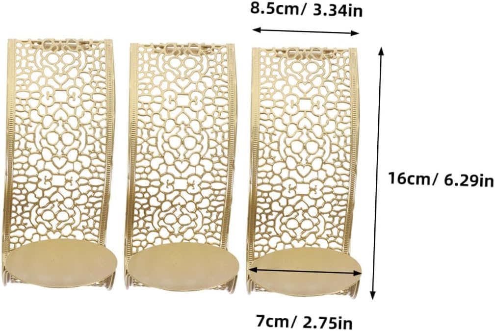 3pcs Wall Mounted Iron Candle Holders for Entrance Dining