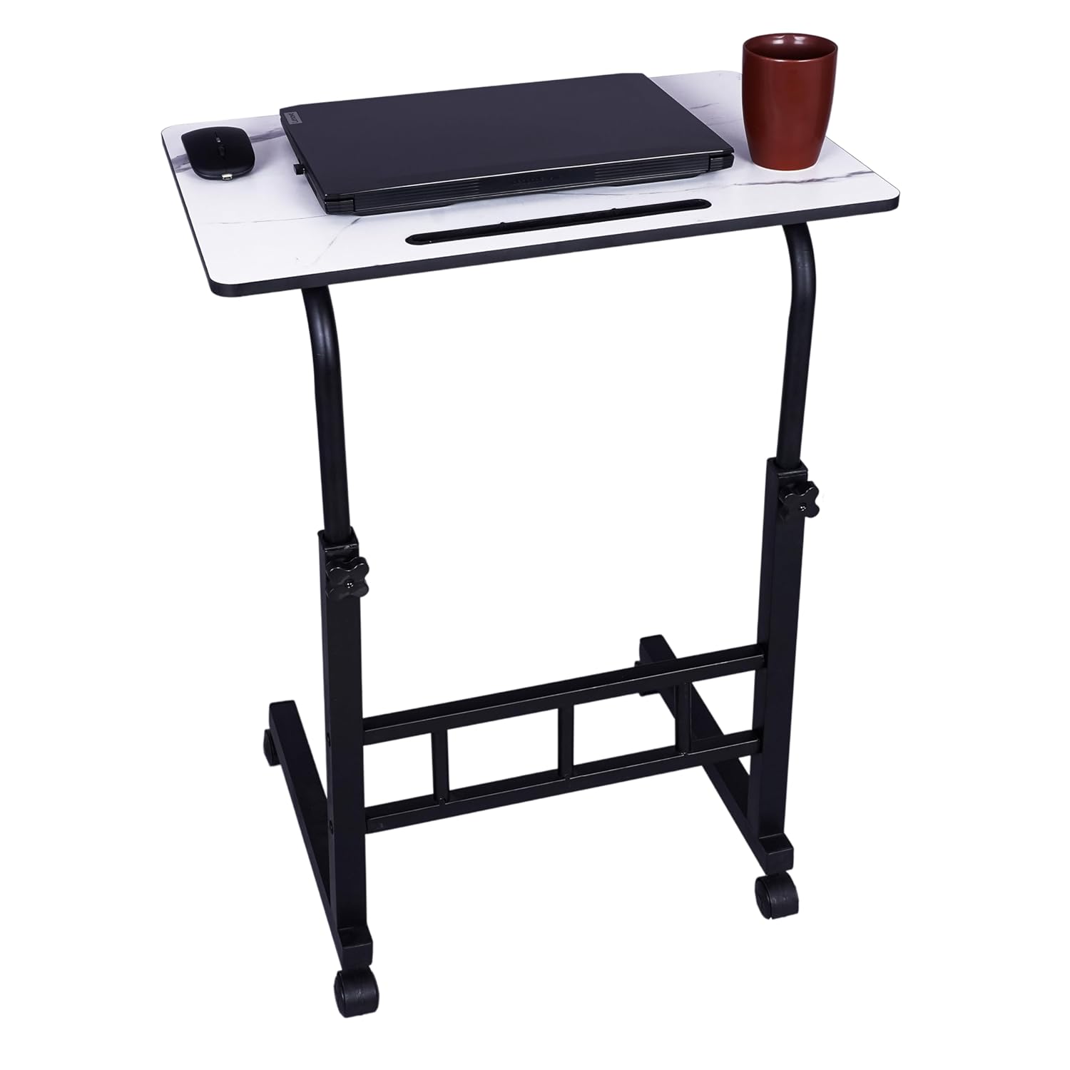 White Marble Hight Adjustable Laptop Table Amazon.in Computers