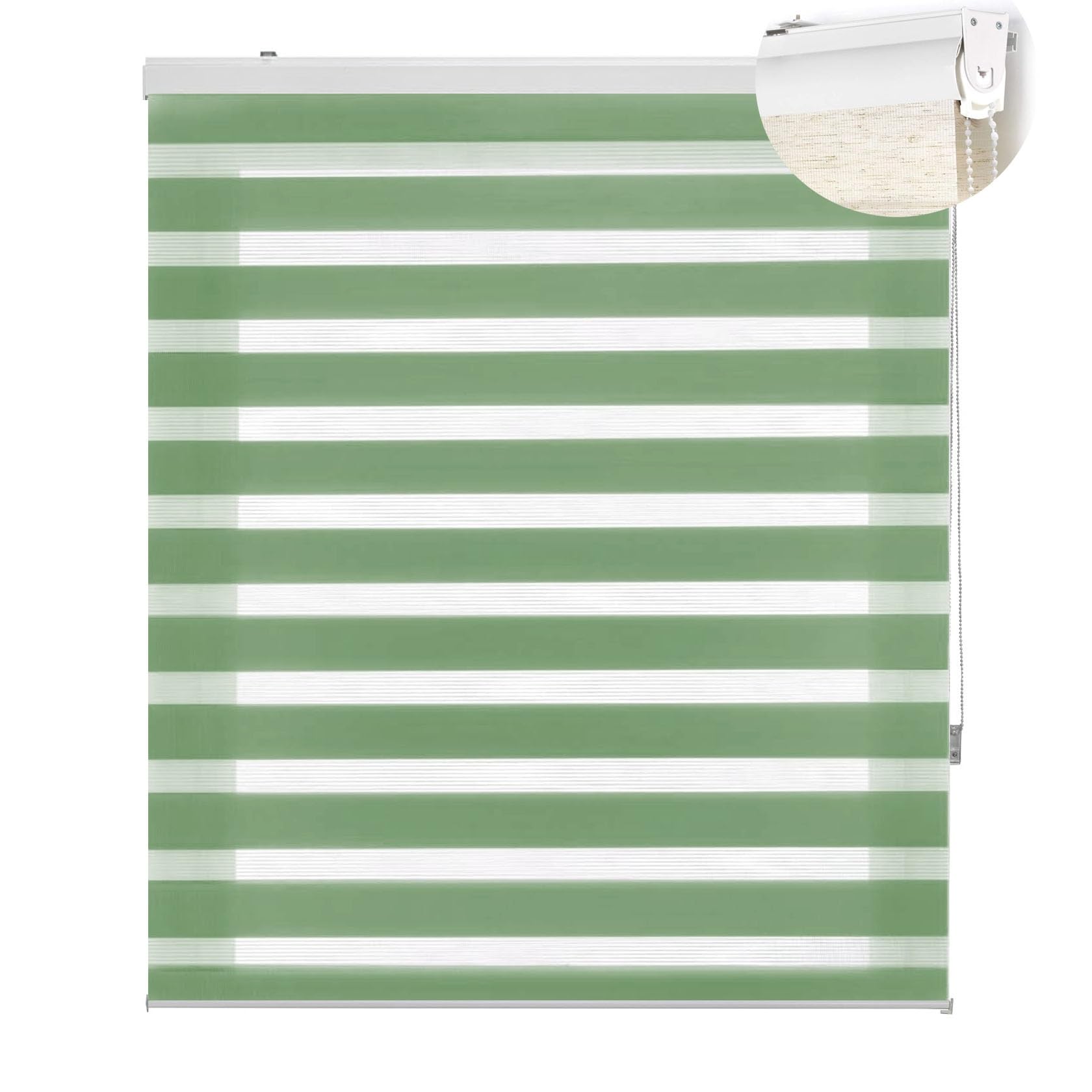Window Shades 115 x 100 cm Insulated UV Protection, Roller, Roman and Vertical blinds with Install Accessories for Bedroom, Green