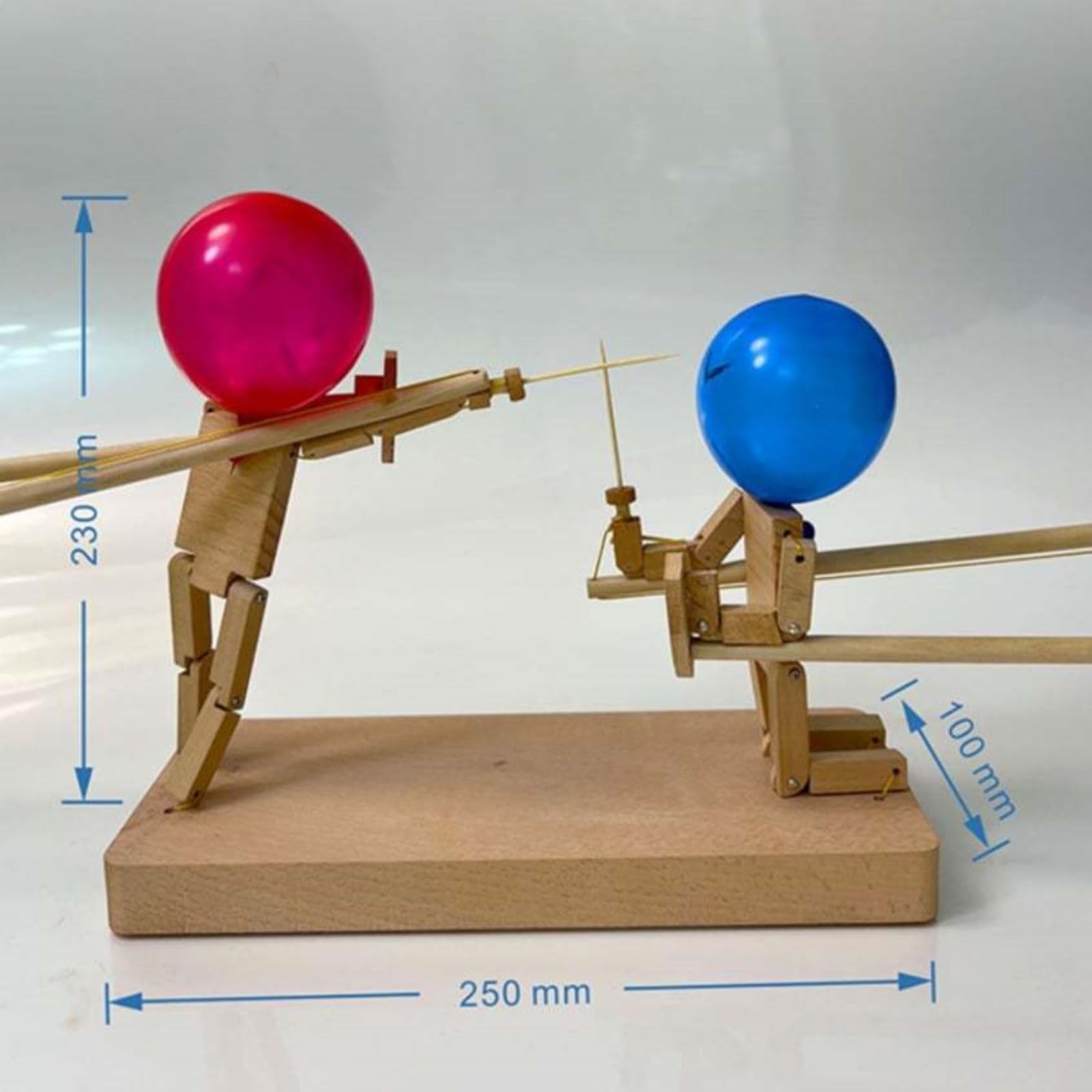 JOYALY Balloon Bamboo Man Battle - Gioco di Scherma in Legno Artigianale - Gioco di Combattimento con Robot in Legno per 2 Giocatori