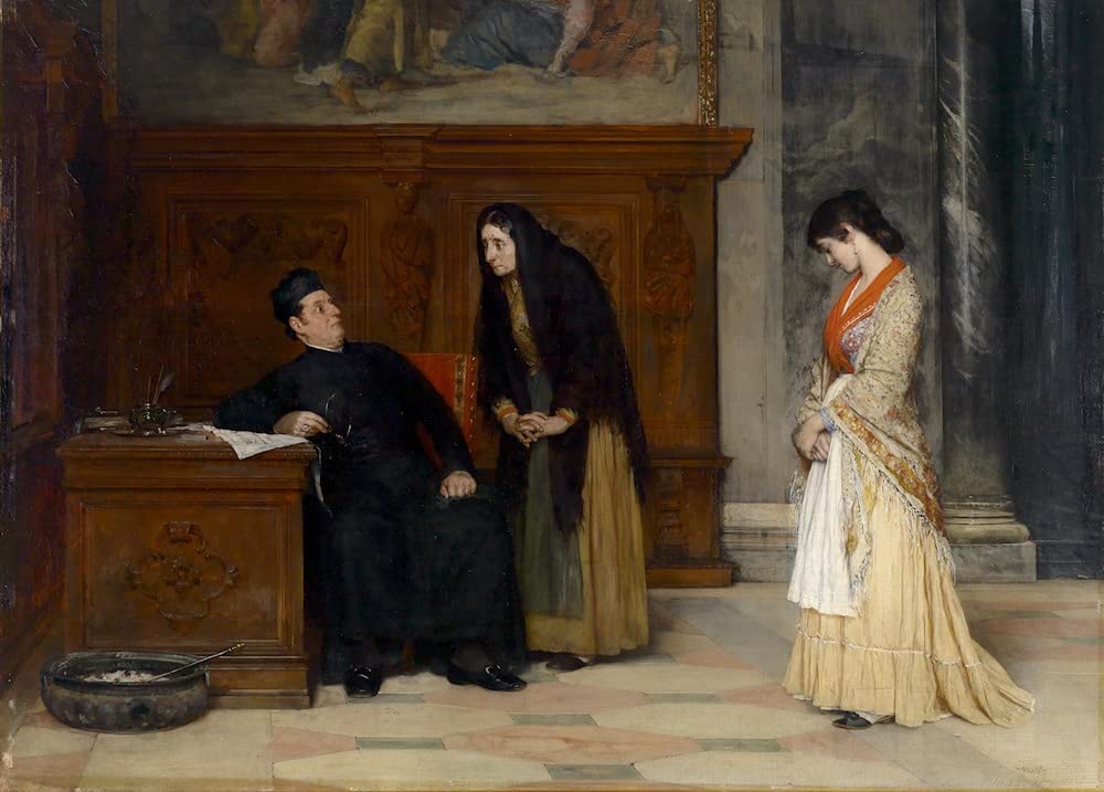 Lienzo decorativo para pared de dormitorio, obra de Eugene De Blaas de 60x90cm 5