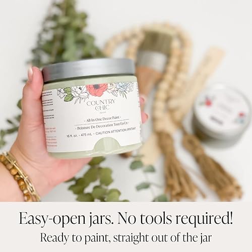 Miniatura 7 de Paquete de pintura estilo tiza + cera para muebles, decoración del hogar, manualidades (color Sage Advice 4 onzas - Verde salvia)