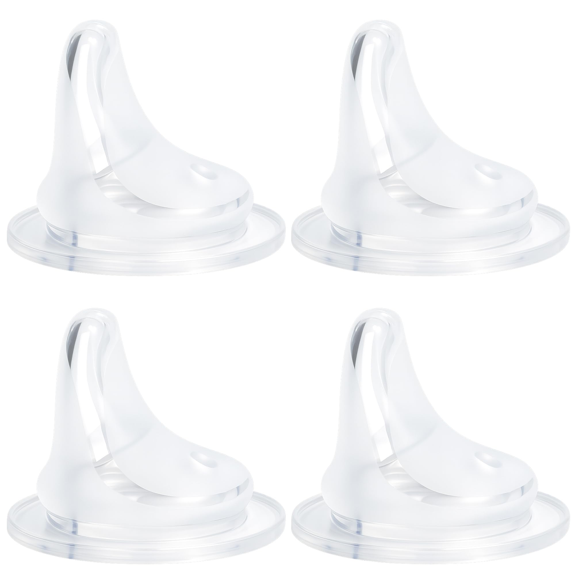 Sippy Spout Nipples Compatible with MAM Bottles, Replacement Bottle Nipple, Soft Food Grade 100% Silicone Spouts, Leak-Proof, BPA Free, Variable Flow, 6m+, 4 Count (1 Count (Pack of 4))