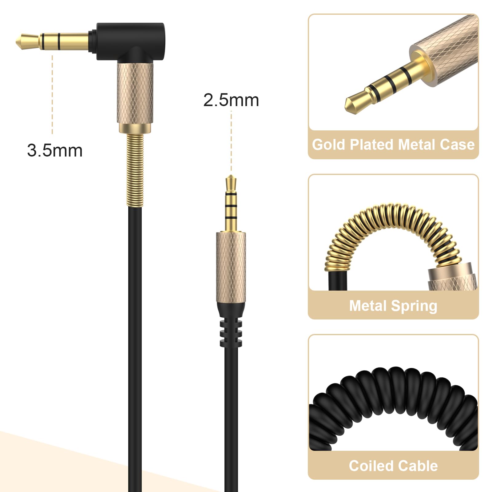 Toxaoii Audio Cable Compatible with Bose QuietComfort QC45 QC35II QC35 QC25 On-Ear2 OE2 OE2i NC700 Soundtrue Soundlink Headphones, 2.5mm to 3.5mm Replacement Stereo Cord (4-8FT/1.2-2.4M)