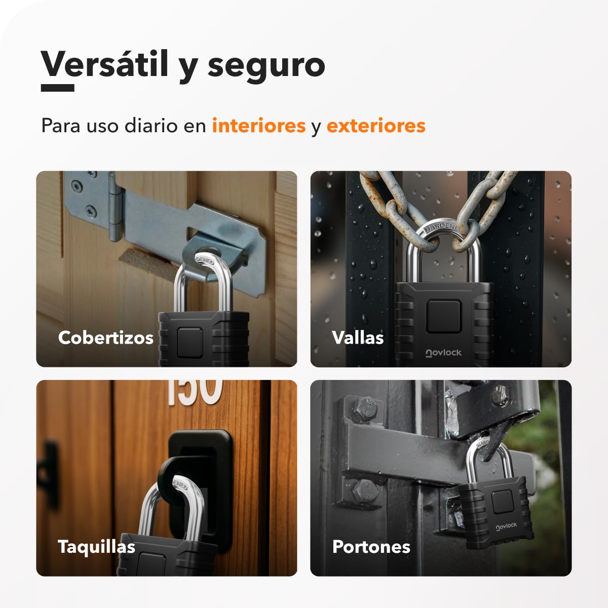 Candados de combinación – resistentes a la intemperie, grande y robustos – para exteriores : portones, vallas, cobertizos, garajes, trasteror, puertas, armoires, taquillas – pack de 1, negro