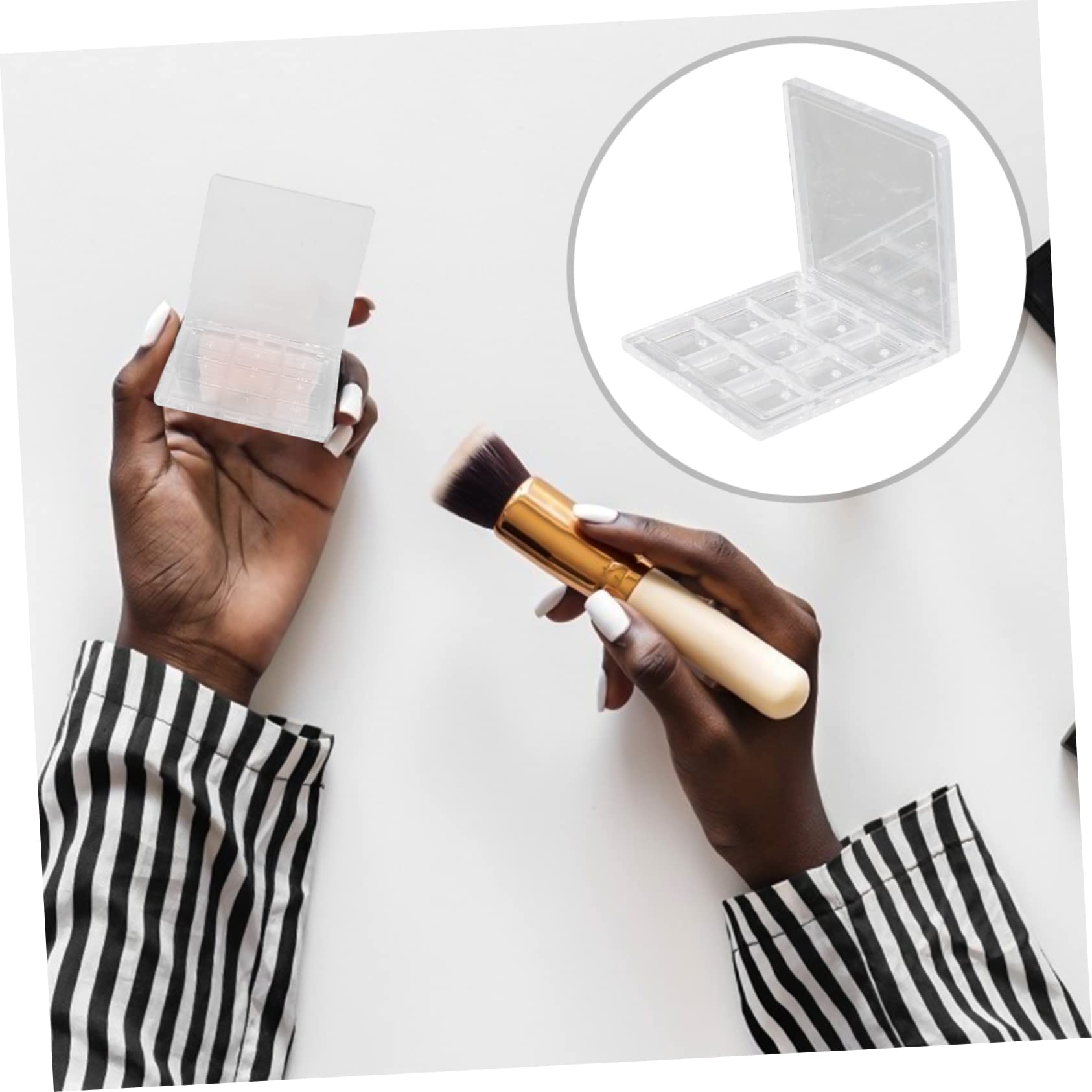 FRCOLOR 2 Set Di Contenitori Per Ombretti Z Fard Ombretti Organizer Per Il Trucco Custodia Per Cosmetici Portatile Per Uso Quotidiano 4 Pezzi * 2