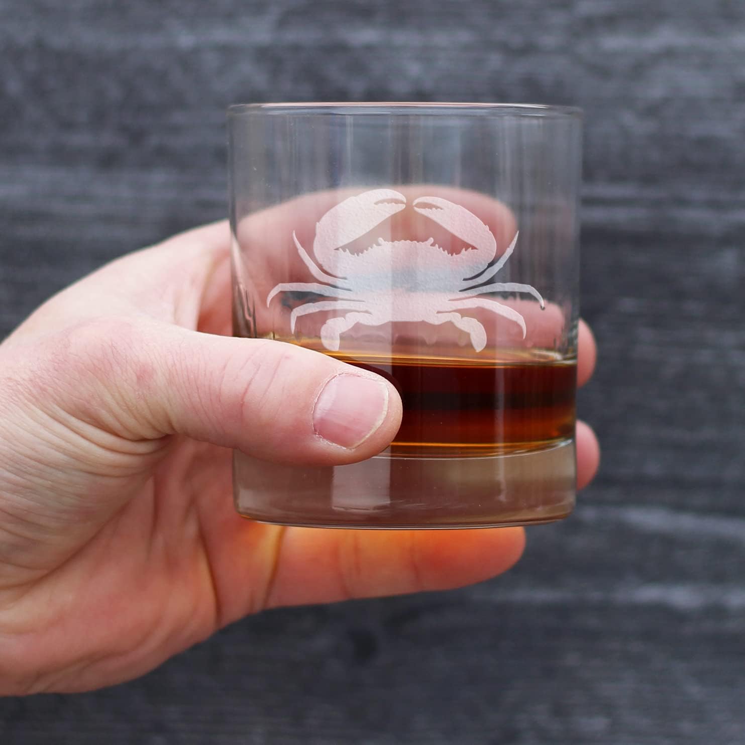 Bevvee Crab Whiskey Rocks Glass - Beach Themed Decor and Gifts for Ocean Lovers - Engraved Silhouette - 10.25 Oz Glasses - Image 4