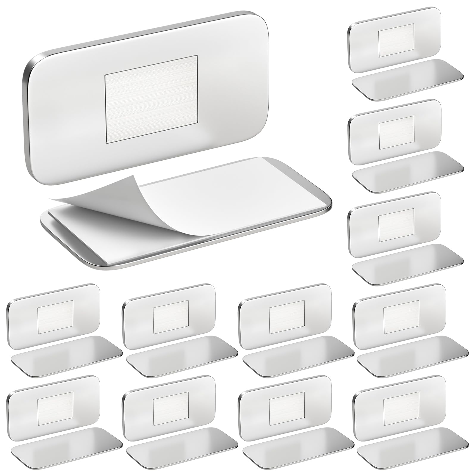 Jiayi Ultra-Thin Cabinet Door Magnets 12 Pack Adhesive Quiet Magnetic Door Catch for Kitchen Cupboard Drill-Free Magnet Latch Drawer Closure Small Wardrobe Sliding Door Magnetic Catches