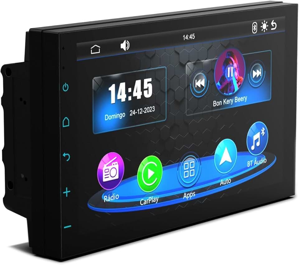 Central Multimídia 7pol Universal Mp5 CarPlay Android Auto Espelhamento Android IOS