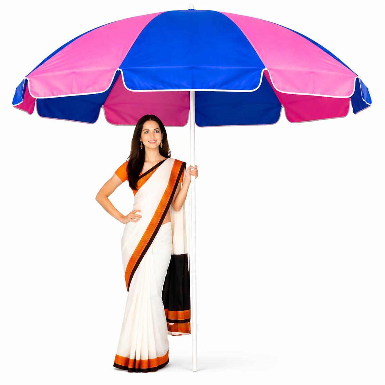 Large UV Resistant Patio Umbrella with Tilt Function – 7ft garden umbrella for Backyard, Lawn, Poolside, Waterproof, Windproof, Durable Outdoor Sun Shade for Garden Parties(Blue+Pink)-image-17
