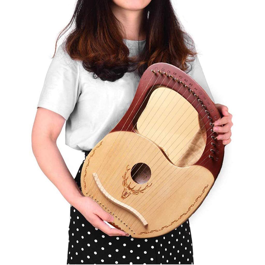 Harfe Instrument Lyre, 19 Lyre Harfe, Tragbare Kleine Harfe, Mahagoni Instrument Saiteninstrument für Musikliebhaber Anfänger, Einfach Zu Bedienen, Grün Green