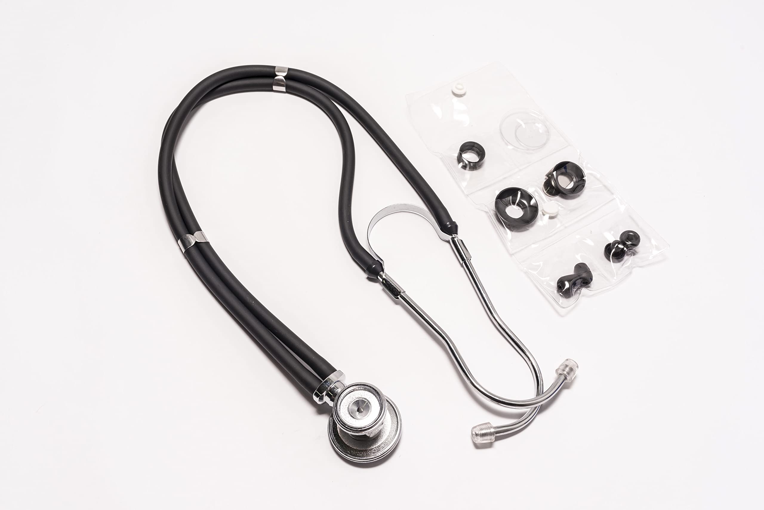 ABNSprague Rappaport Stethoscope for Professional Use | Adult and Child Compatible | 5 Stethoscopes in One (BLACK)