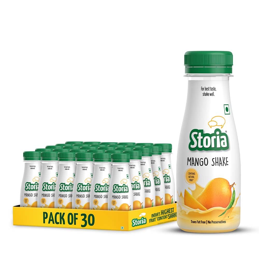 Storia Mango (Aam) Milkshake, Indias Highest Fruit Content Shake, No Added Preservatives, Trans Fat Free - 180ml (Pack of 30) (B0C2CSVCFH) Amazon Price History, Amazon Price Tracker